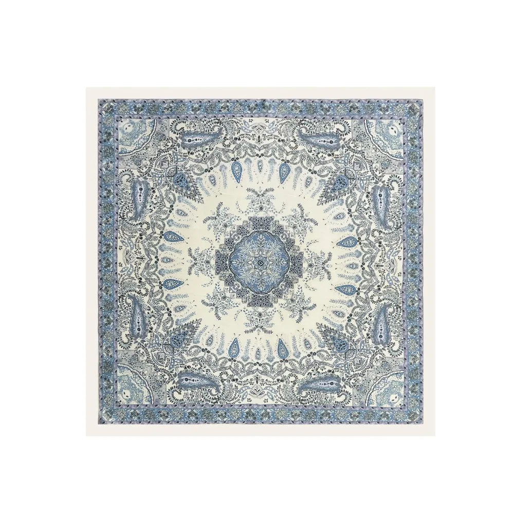 Luxury Square Silk Scarf 70*70cm Silk Material Silk Headscarf Soft Texture Printing Design Silk Scarves For Women and Girls Oasis Select Light Blue