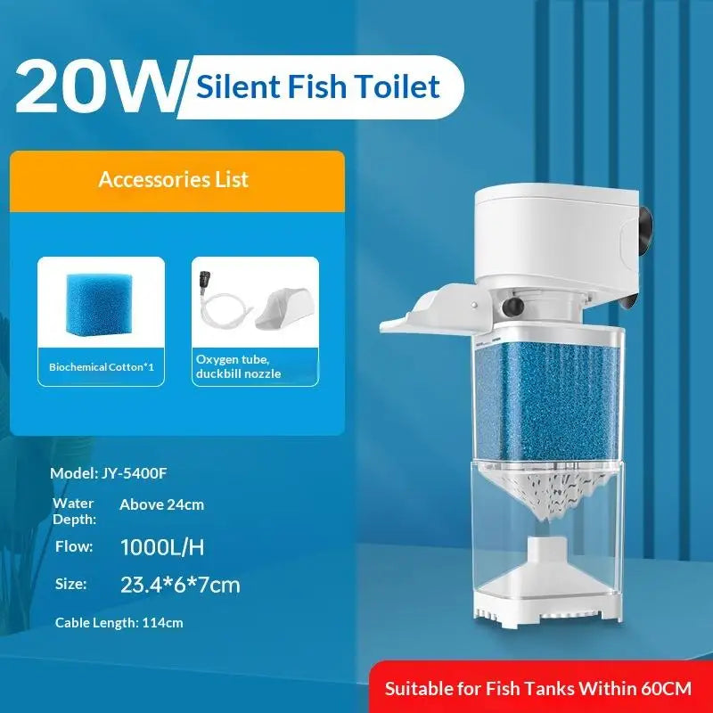 6-in-1 Submersible Aquarium Filter Pump Silent Air Oxygen Aerator Internal Water Pump Wave Maker for Fish Tank 220V Oasis Select 20W