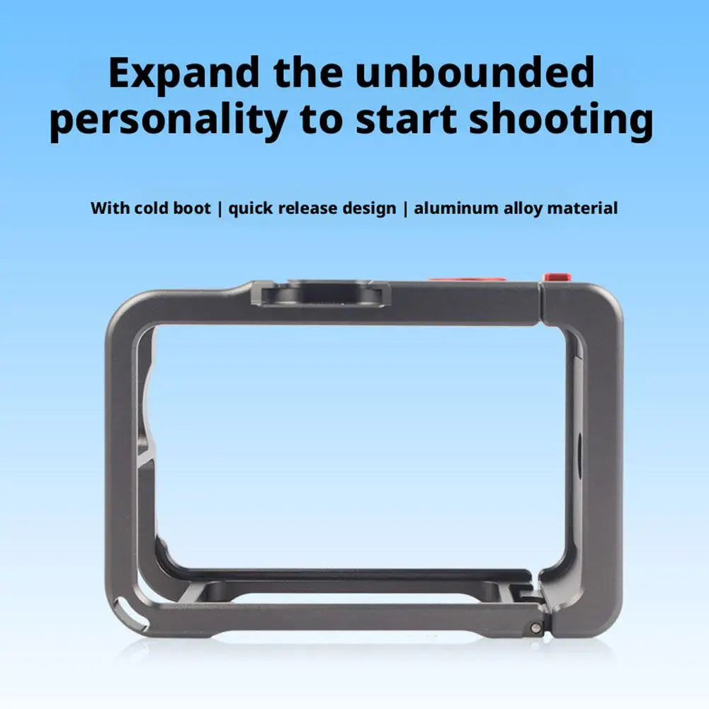 DJI Action 6 Aluminum Cage Frame | Cold Shoe & Quick Release