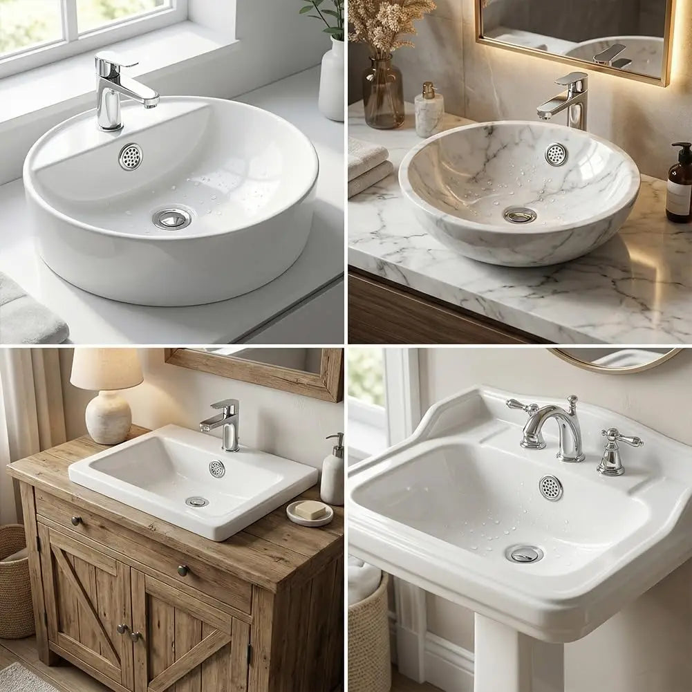 2/4 PCS Sink Overflow Hole Cover Ring Round Bathroom Kitchen Vanity Basin Drain Trim Cap Electroplated Plastic Insert Decoration Oasis Select