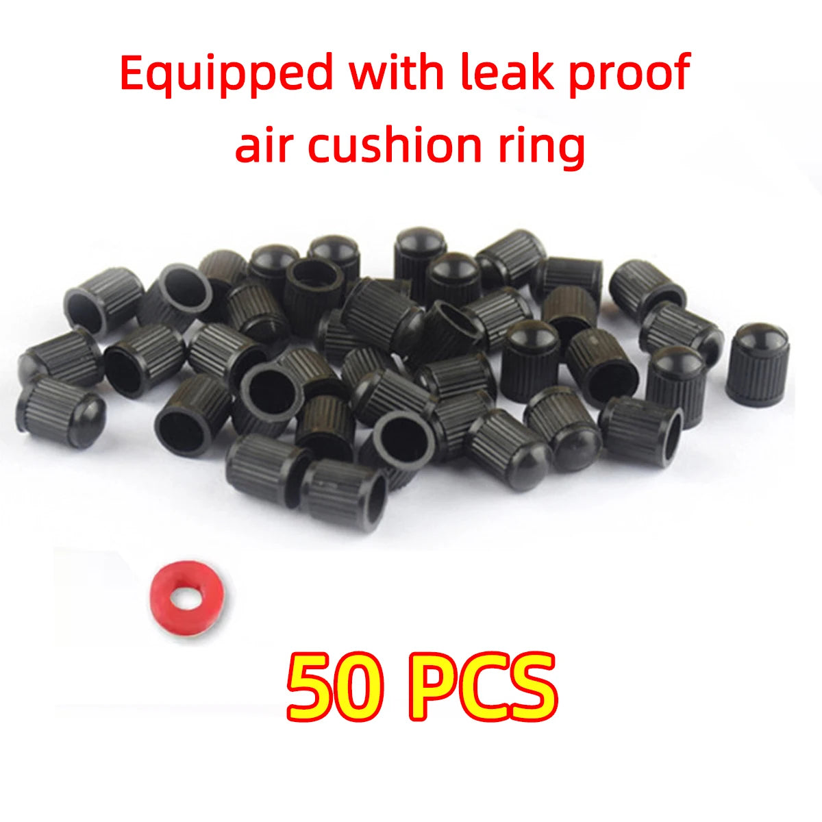 Yitong 50/100/200PCS Valve Caps Universal Tire Valve Caps Durable Pe Material Black Airtight Dustproof Automotive Valve Dust Cap Oasis Select 50PCS