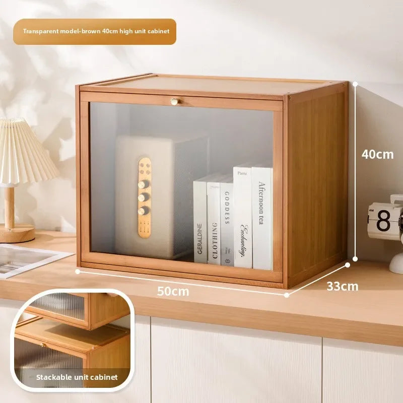 Blind box storage display stand Large capacity stepped acrylic POP MART display box Dust-proof figure display cabinet Oasis Select Brown-Large
