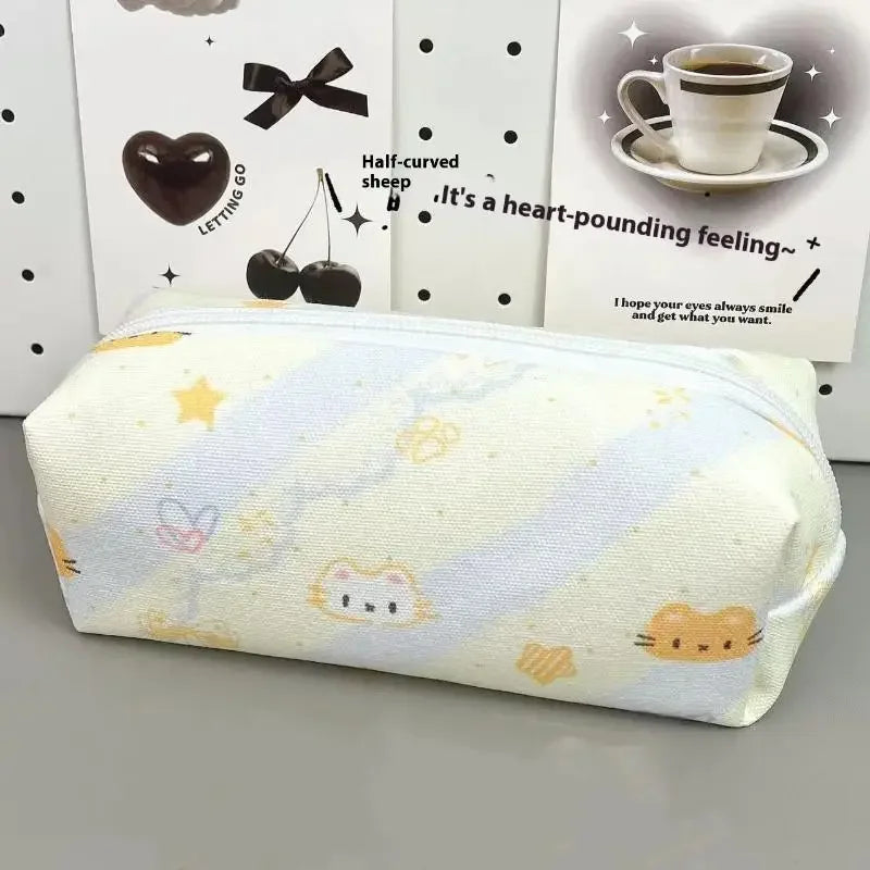Cute Cat Pencil Box Cartoon Cat Large Capacity Pencil Case Multifunctional Storage Bag Cosmetic Bag Student Stationery Gifts Oasis Select