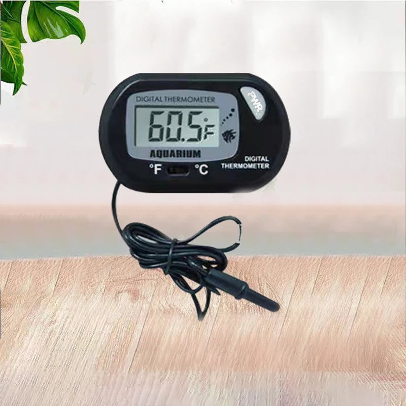1PC 58*37mm Fish Tank Digital Thermometer,Yellow/Black Aquarium Electronic Temperature Sensor,Waterproof Fish Tank Accessories Oasis Select Black