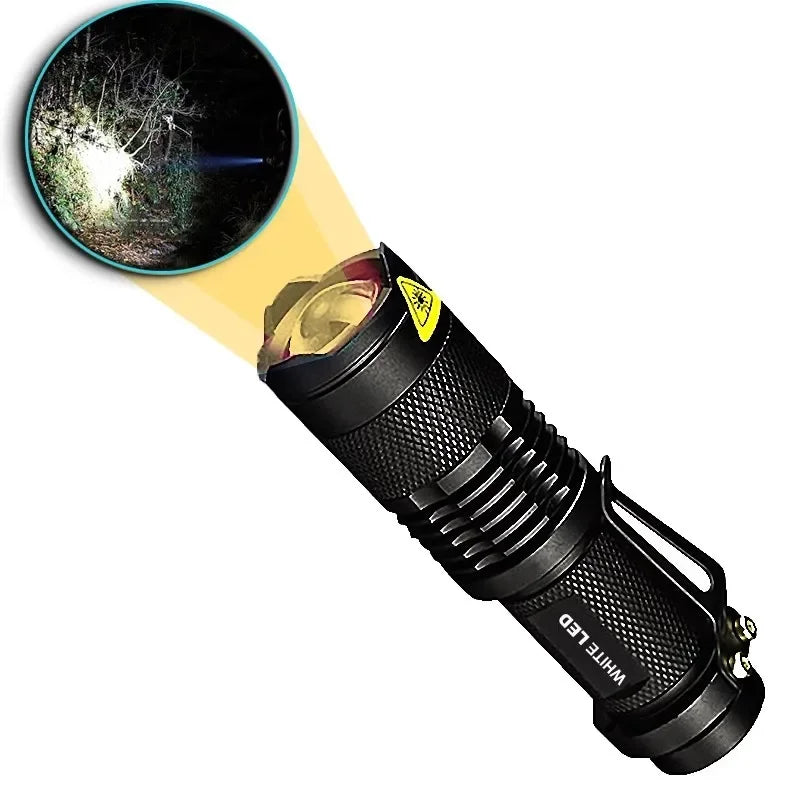 7W 300LM SK-68 1-Modes Mini Light Black Q5 LED Tactical Flashlight Red light, Green light, Blue light, White led light Oasis Select