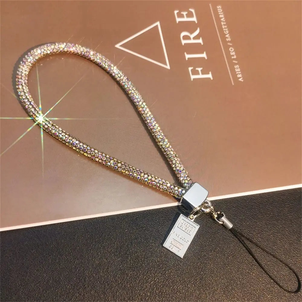 Rhinestone Lanyard Mobile Phone Lanyard Women's Luxury Full Diamond Pendant Long Neck Strap Anti-lost Sling Short Wrist Chain Oasis Select Colorful Short
