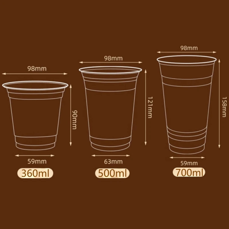 16oz 20pcs Clear Plastic Coffee Cups with Straight Drinking Covers, Disposable Food-Safe Smoothie Cups for Cold Beverages, Juice Oasis Select