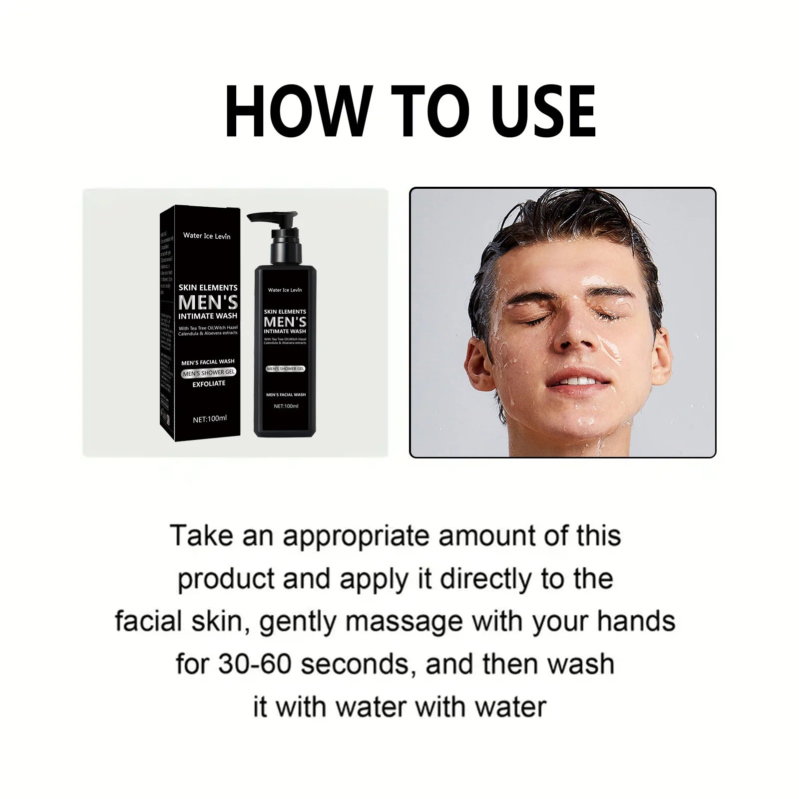 100ML men's facial cleanser for daily cleansing and bathing, suitable for oily skin, soothing, purifying and cleaning Oasis Select
