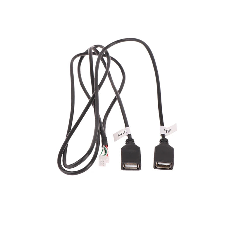 Multimedia Car Player Wire Harness Plug Connector 6 Pin Dual USB Interface Cable Adapter For Android Radio Navigation Oasis Select
