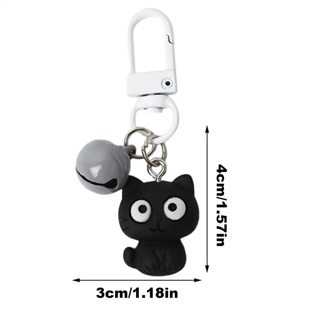 Cat Key Rings for Car Keys Black/White Cat Keychain Charm Keyring Pendant Eye-Catching Versatile Bag Pendants for School Bags Oasis Select Black