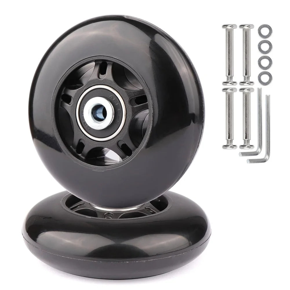 Black PU Rubber Single Row Inline Skate Wheels 72mm 76mm 80mm 84mm For Roller Skates Scooters Luggage Replacement Parts Oasis Select