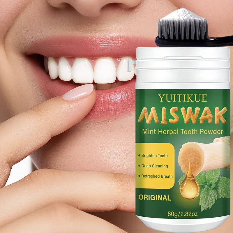 YUITIKUE Miswak Mint Herbal Tooth Powder - Natural Brightening, Deep Clean & Fresh Breath Oasis Select