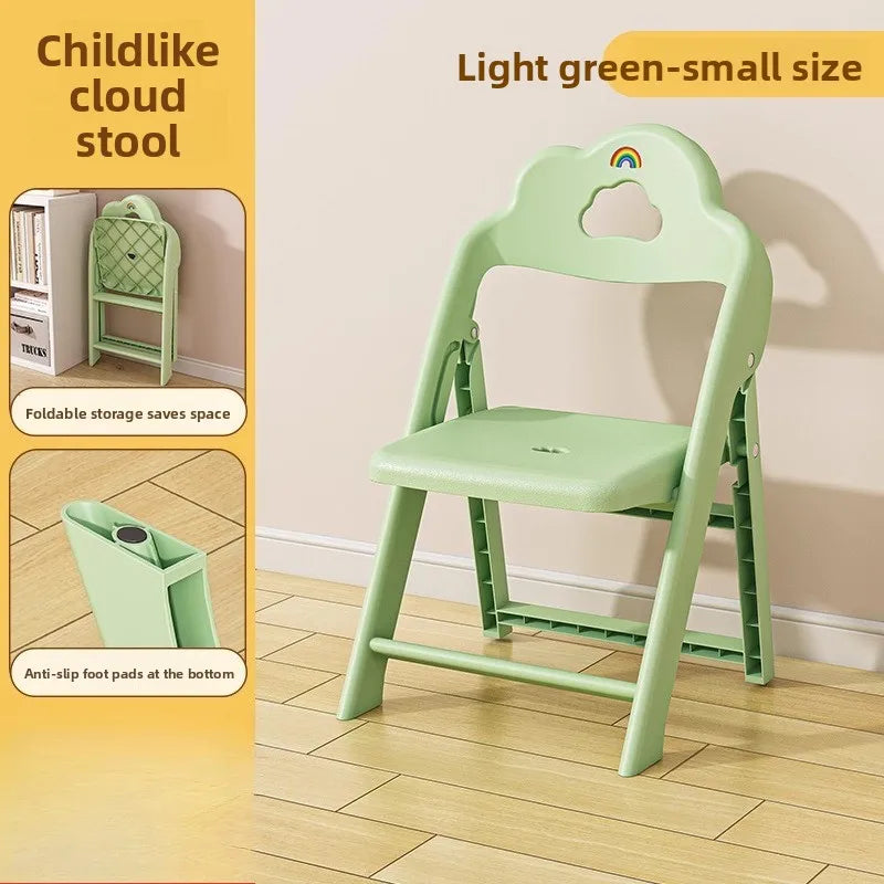 Portable folding back chair Plastic small stool Thickened chair Baby low stool Children's small bench Oasis Select Blue
