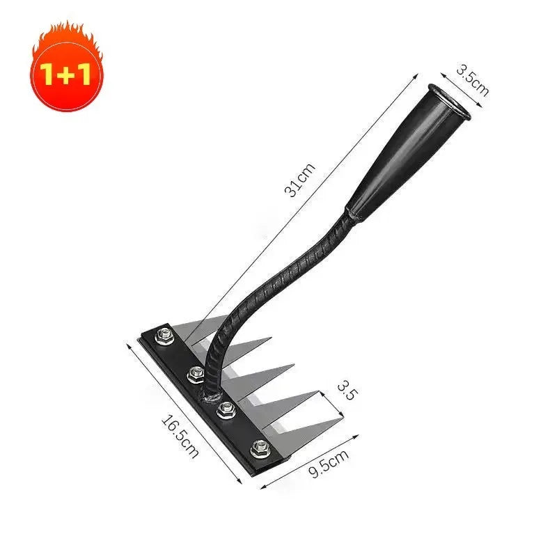 5/6/7/8 Teeth Carbon Steel Garden Hand Rake Agricultural Nail Harrow Detachable Multifunctional Farm Manganese Steel Metal Rake Oasis Select Five-tooth x 2