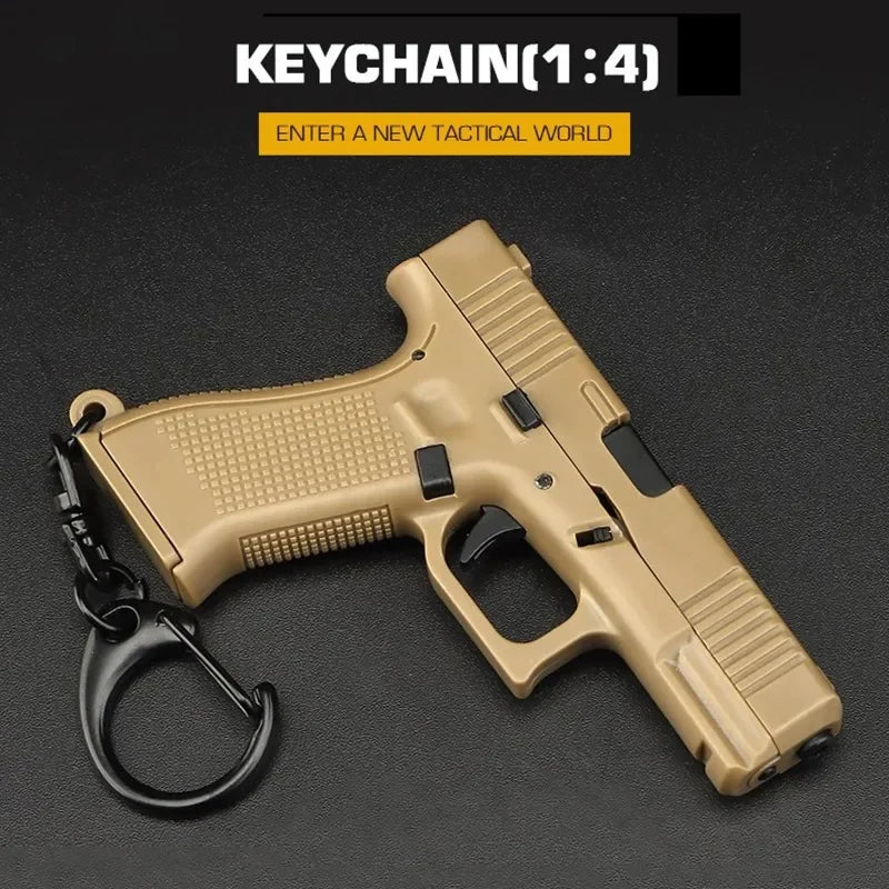 Tactical Pistol Shape Men's Keychain Mini Portable Decorations Detachable G45 Keyring Key Chain Ring Realistic Model Toys Gift Oasis Select