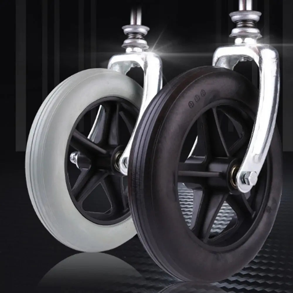 Rubber Wheelchair Front Castor Anti Slip 6/7/8Inch Shopping Cart Wheels with front fork Replacement Travelling Trolley Caster Oasis Select