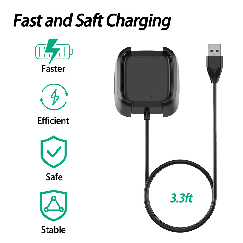 Fitbit Versa 2 USB Charger Dock & Charging Cable Stand Smartwatch Charger Dock Oasis Select