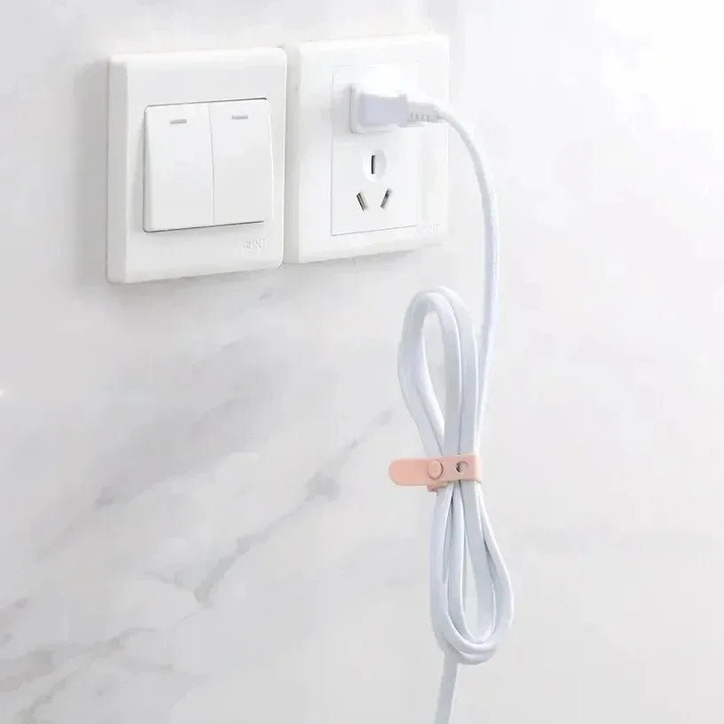 Mobile Phone Data Cable Winder Earphone Clip Charger Cable Organizer Management Soft Silicone Wire Cord Fixer Holder Wire Belt Oasis Select