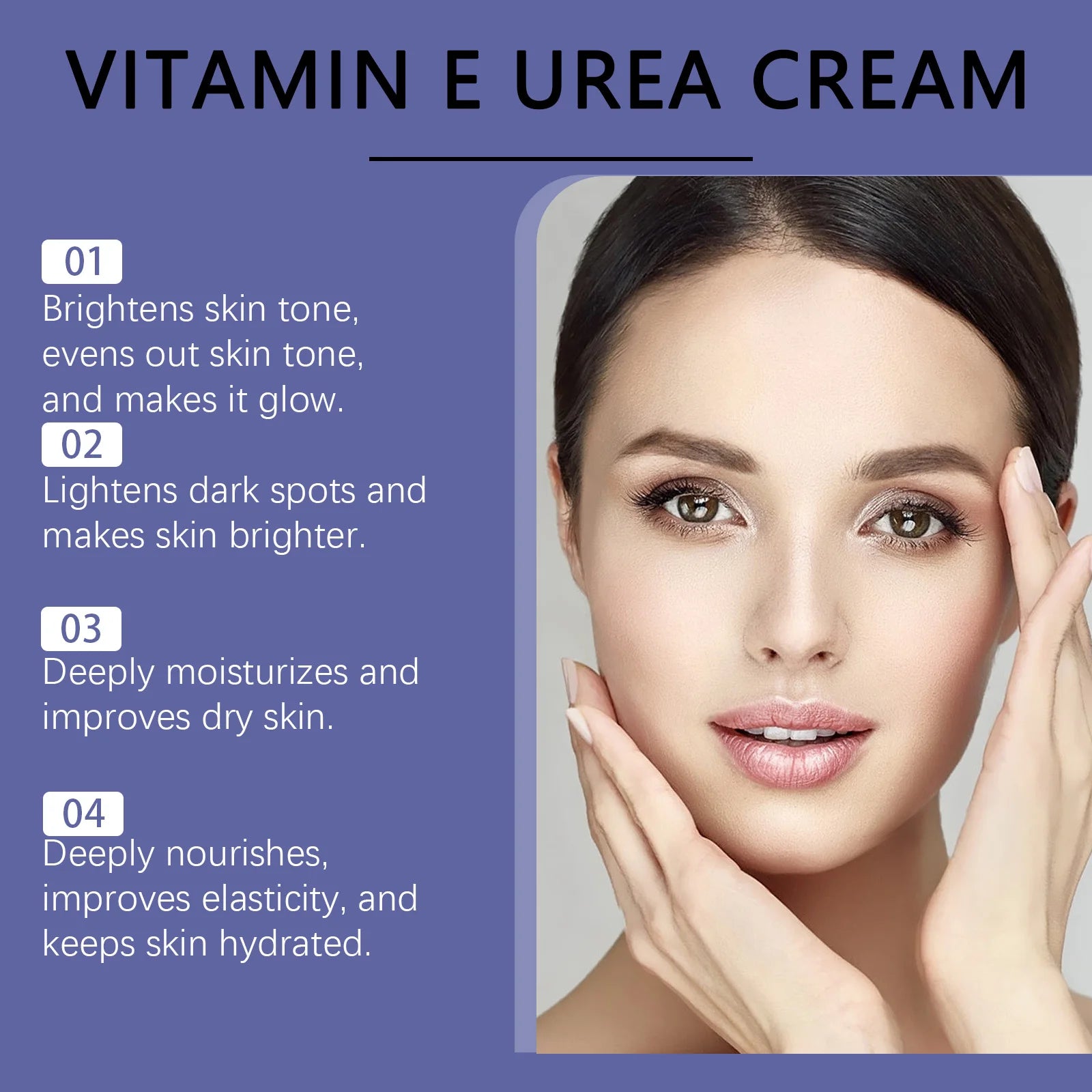 Vitamin E & Urea Cream – Intense Moisturizer for Dry Skin, Hydrating Face and Body Cream, Brightening Treatment for Rough Skin Oasis Select