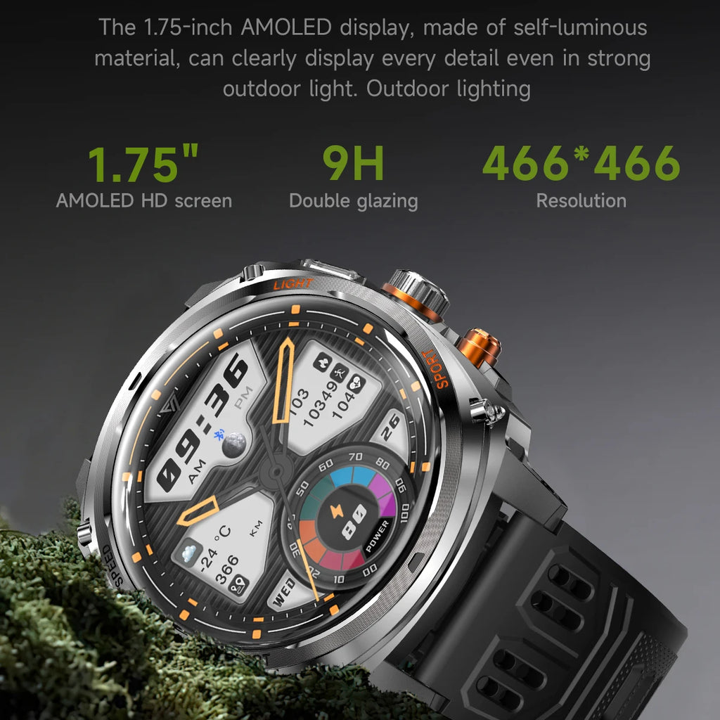 Outdoor Sports Smart Watch Blue Tooth Call Heart Rate Health Smartwatch Information Reminder LED Flashlight Waterproof Clock Oasis Select