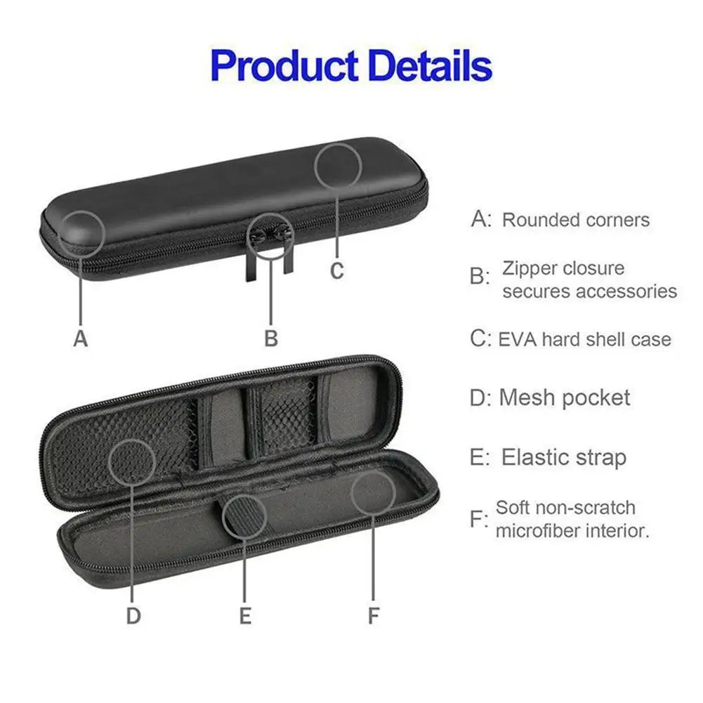 Black EVA Hard Shell Stylus Pen Pencil Case Holder Earphone Mesh Storage Organizer Pencil Zipper Case School Supplies Oasis Select