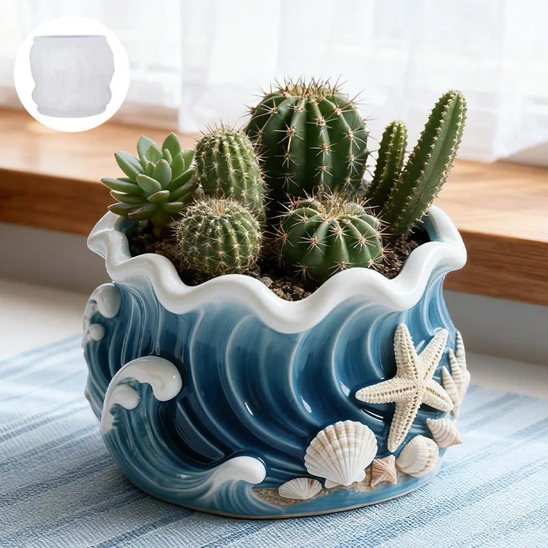 Ocean Wave Silicone Mold – Candle, Resin & Plaster Cup DIY