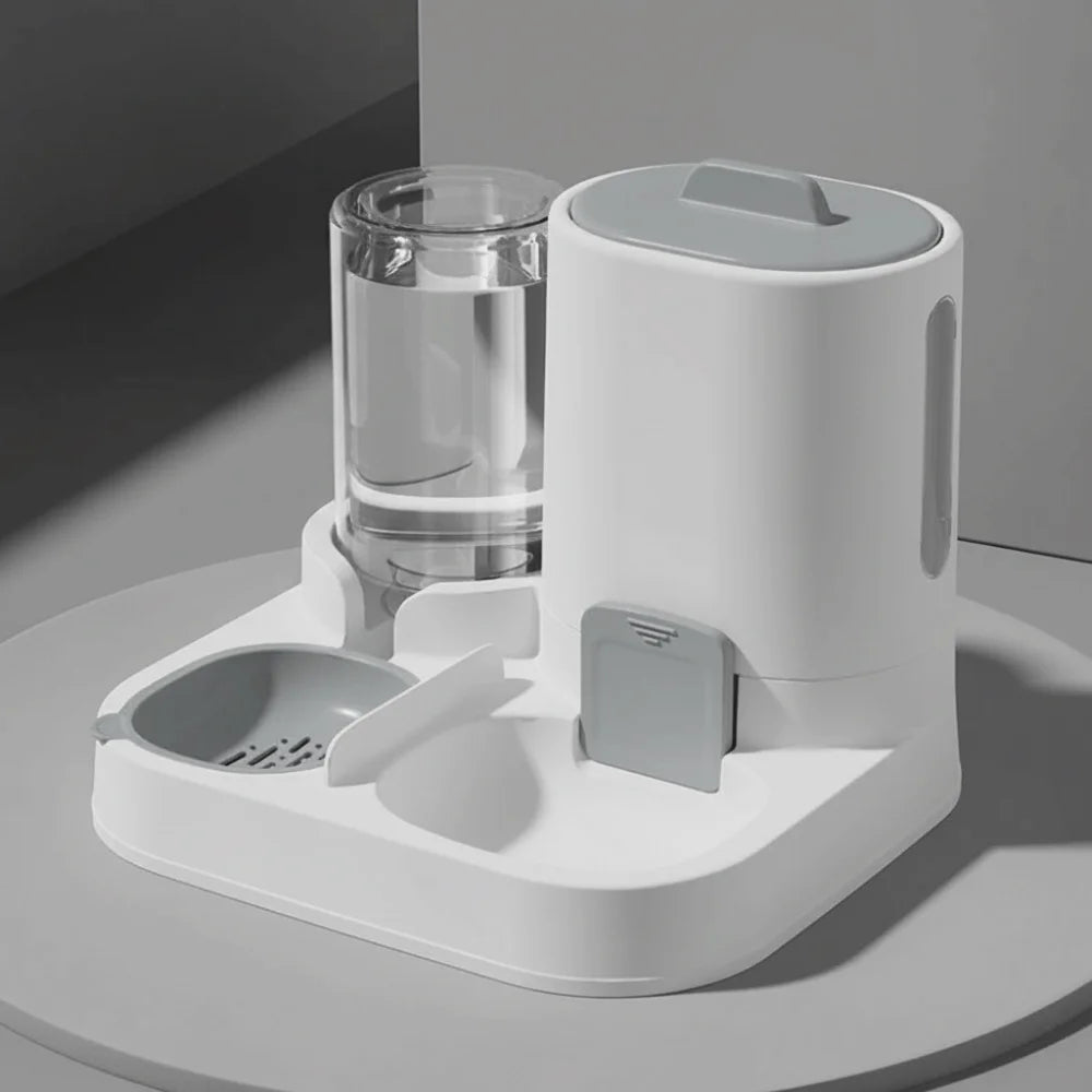 2-in-1 Automatic Dog Feeder & Water Dispenser | Large Capacity Automatic Pet Feeder Oasis Select Grey