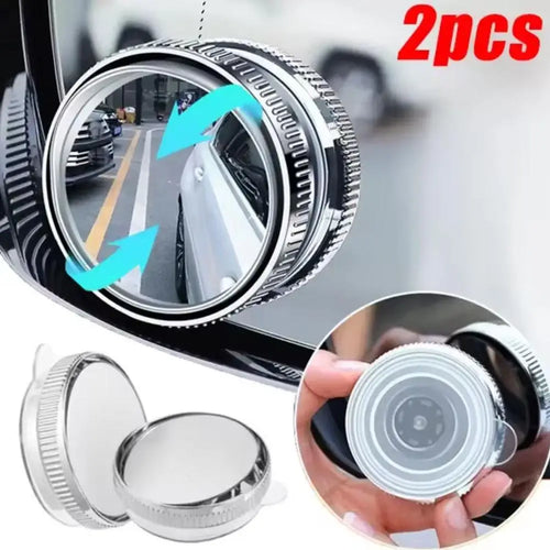2Pc Car Blind Spot Rear View Mirror Wide Angle 360 Degree Adjustable Safety Driving Car Reverse Auxiliary Rearview Convex Mirror Oasis Select