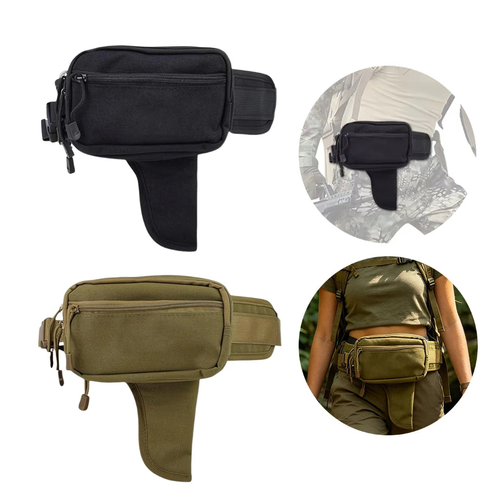 Oxford Cloth Tactical Waist Bag Waterproof Adjustable Belt Unisex Waist Pack Lightweight Bag for Travel Camping Running Riding Oasis Select 2PCS