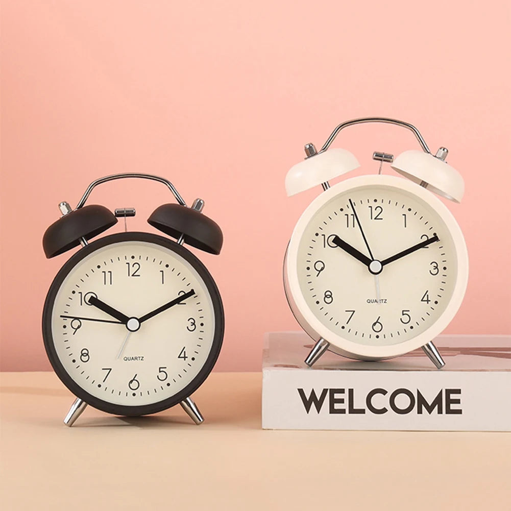 Twin-Bell Vintage Alarm Clock with Night Light | Luxfacigoo