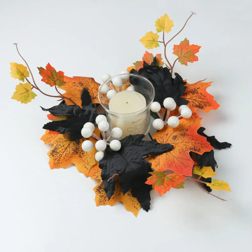 Halloween Dark-Style Candle Holder Wreath | Table Decor