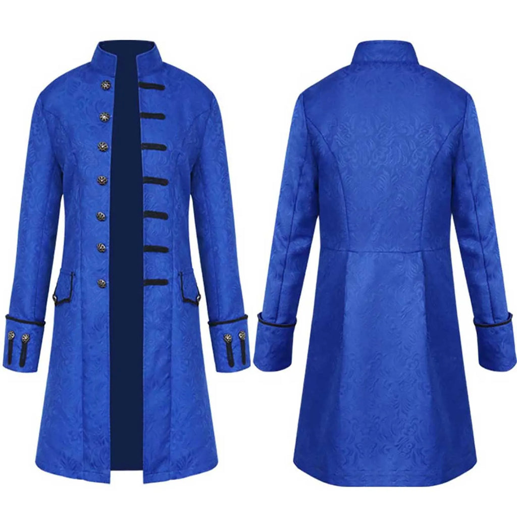 Men's Medieval Gothic Frock Coat | Victorian Renaissance LARP Costume Frock Coat Oasis Select Blue L