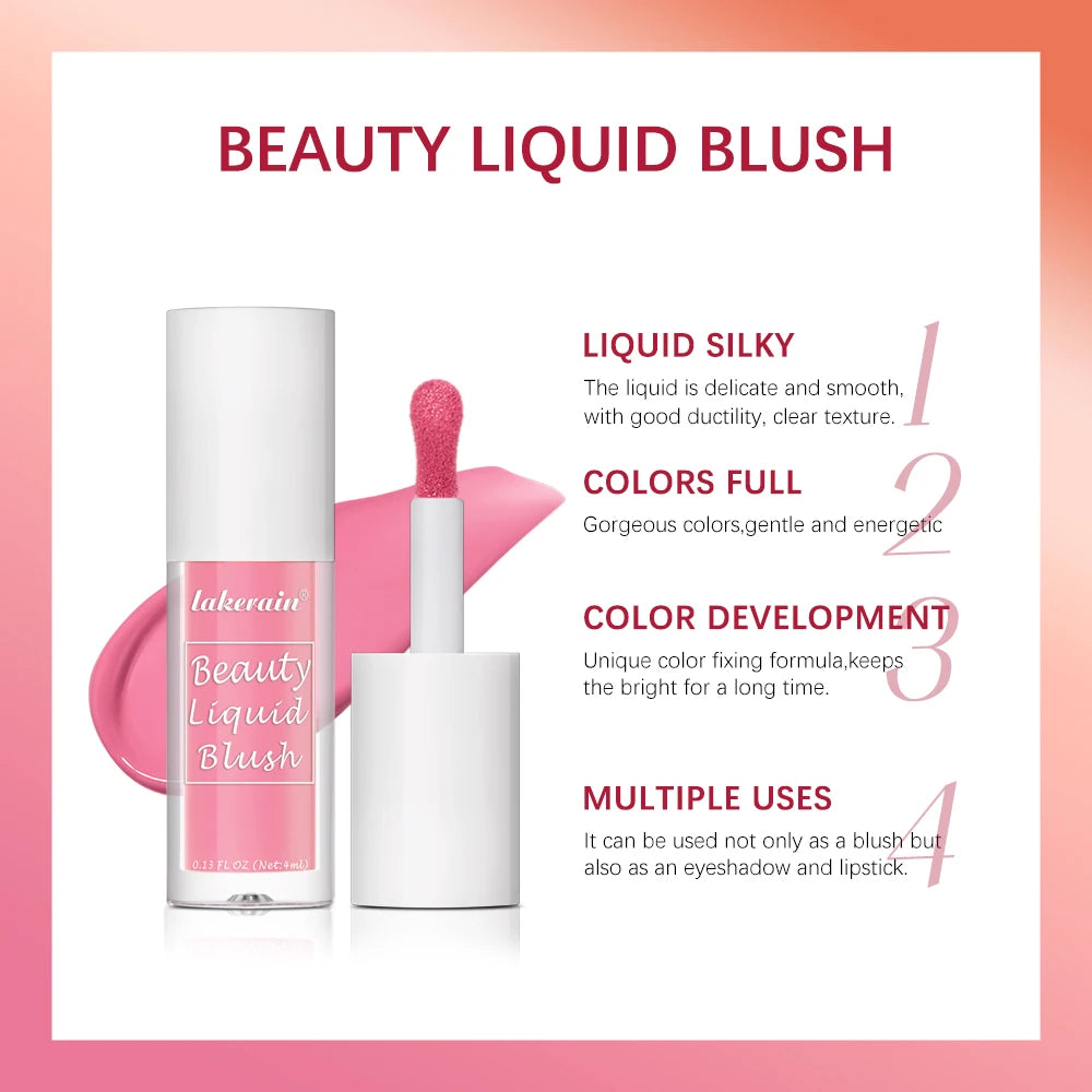 Beauty Liquid Blush Lipstick Blush Eyes Cheek Blusher Waterproof Mositure Face Contour Shadow Liquid Lip Gloss Plump Makeup Oasis Select