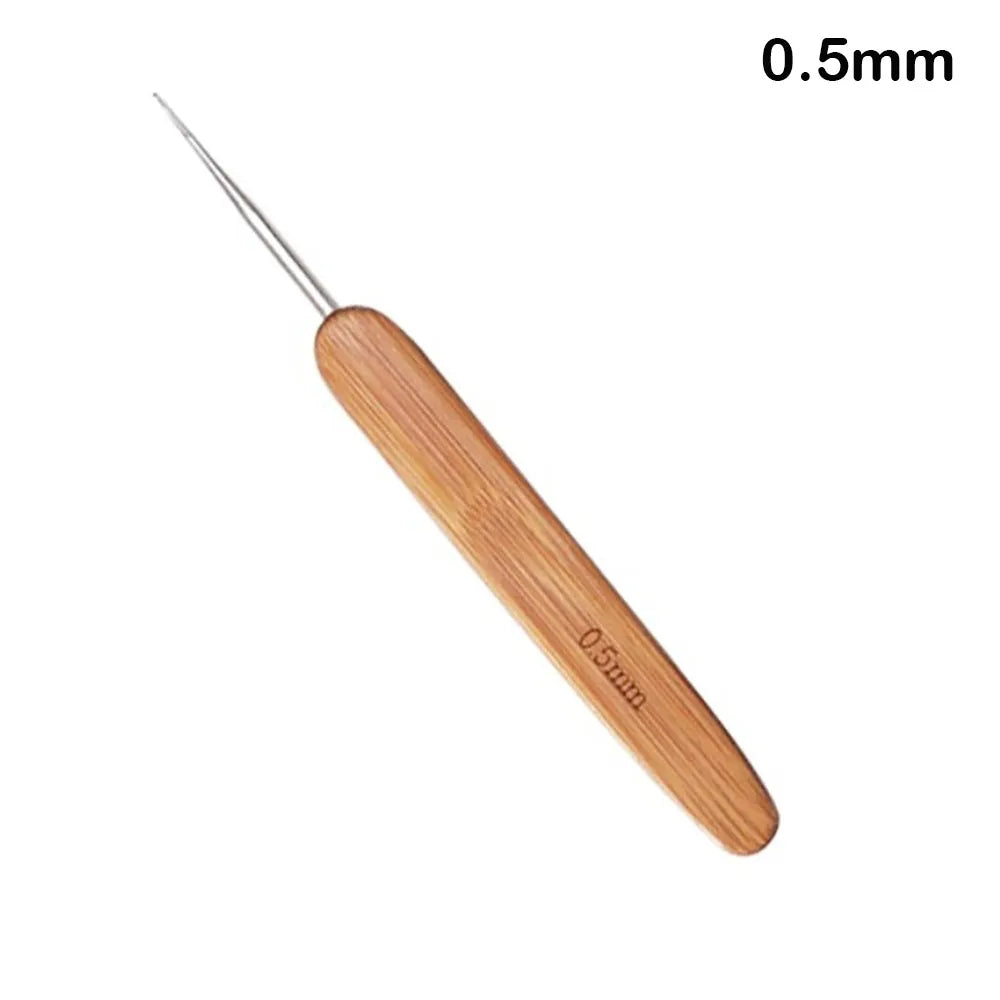 Bamboo Wooden Handle Crochet Hook Crochet Hooks Ergonomic Crochet Needles Weave Yarn Craft DIY Sewing Tools for Fine Work Thin Oasis Select 0.5mm
