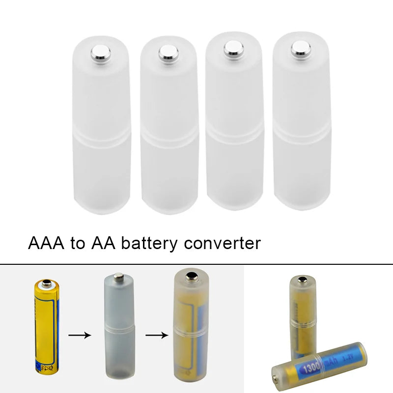 AAA to AA Battery Converter Adapter – Pack of 4 | Durable