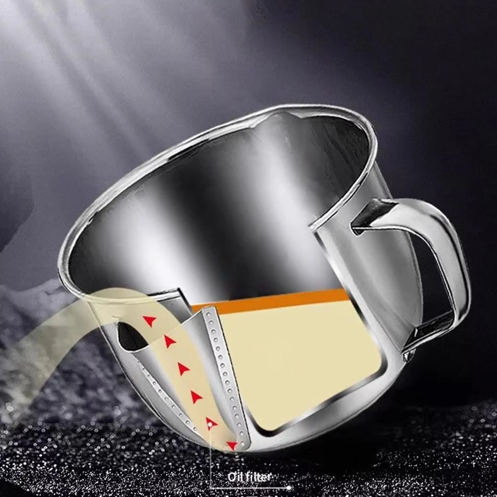 Fat Separator for Cooking Multifunctional Grease Separator Fat and Gravy Separator Strainer Stainless Steel Gravy Oil Grease Oasis Select