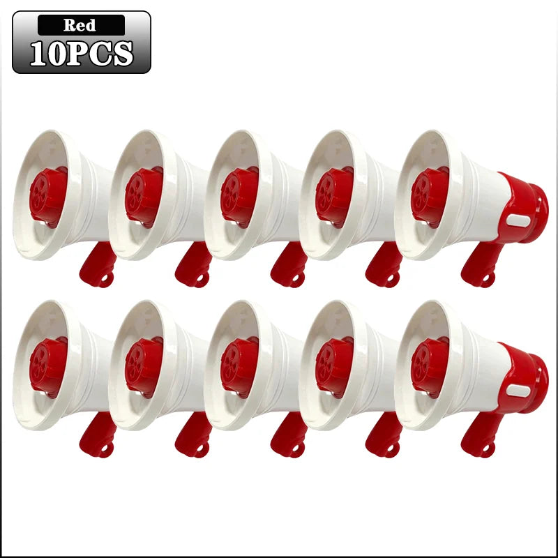 Mini Megaphone with Recording Function Portable Loudspeaker Toy Keychain Funny Novelty Gift for Parties Events Decompression Oasis Select Red-10PCS