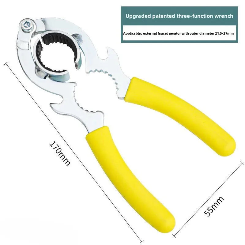1pcs Faucet Aerator Wrench Water Outlet Loosening Device Circular Pipe Clamp Universal Disassembly Tool Multifunctional Clamp Oasis Select Wrench