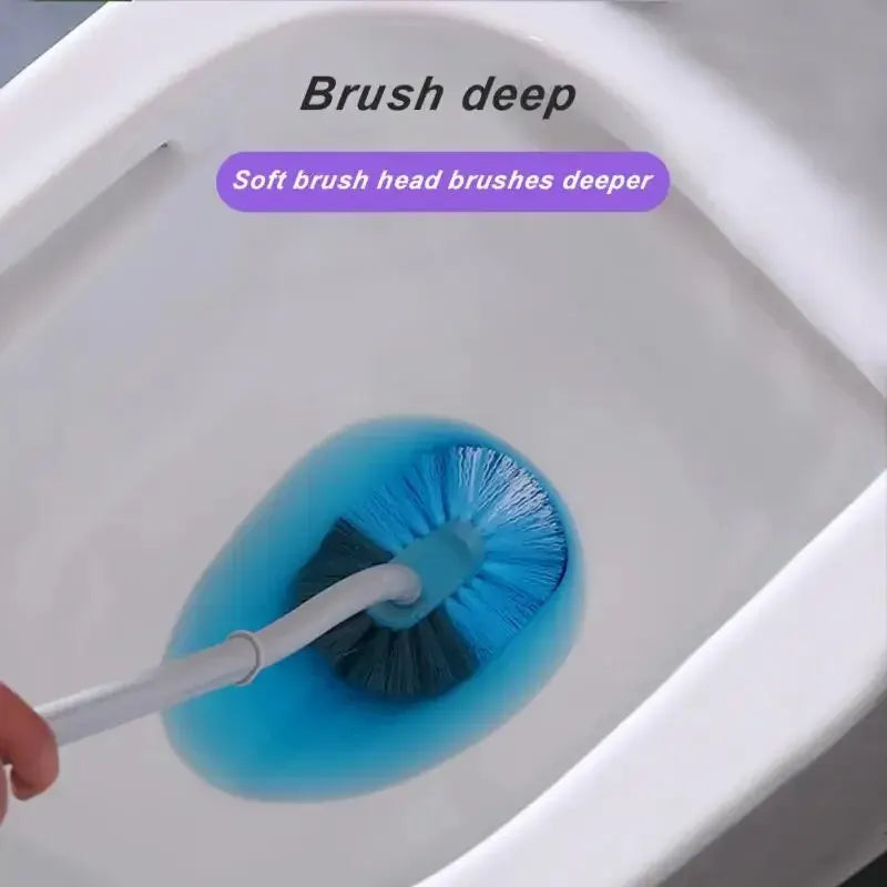 S-Shape Long Handle Toilet Brush – Wall-Mounted Soft Bristles Toilet Brush Oasis Select