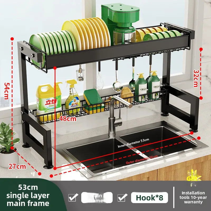 Multifunctional Kitchen Sink Shelf Dish Rack Drain Rack Countertop Dish Rack Drain Sink Rack Oasis Select 53cm D