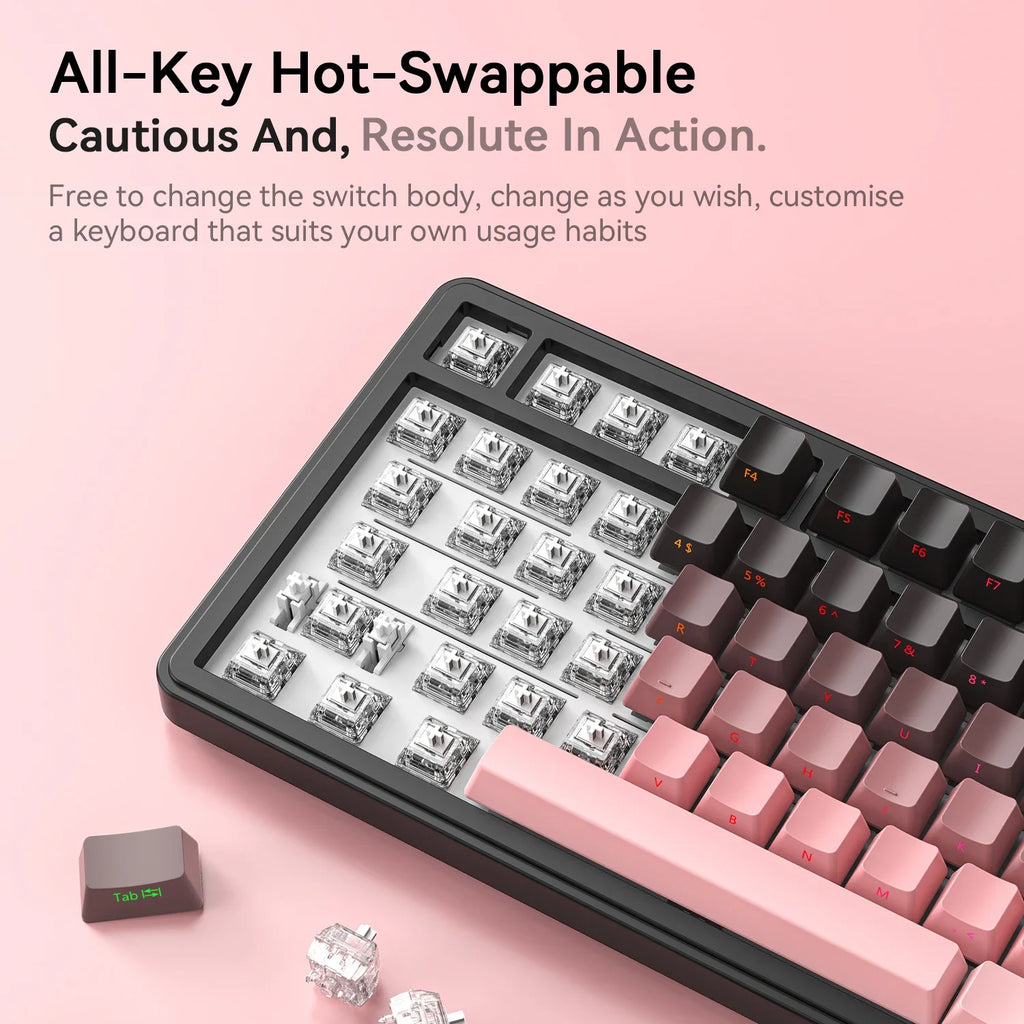 ATTACK SHARK X85 & X85Pro Wireless Mechanical Gaming Keyboard, 75% Layout, Hot Swappable, RGB, Bluetooth, PBT, Gasket Design Oasis Select