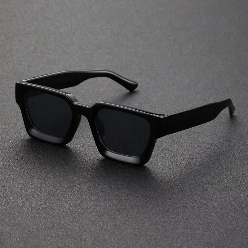1PC Unisex Plastic Fashion Square Frame Sunglasses For Street Photography And Beach Trips Driving Accessories Oasis Select black