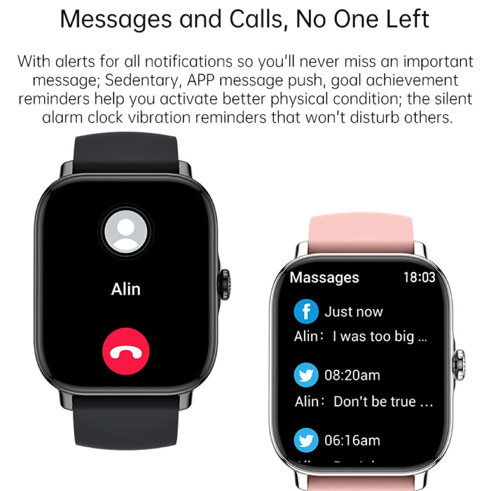 Smartwatch Message Reminder Waterproof 1.91-inch Smart Watch For Women/Men BT Call Sleep Heart Rate Monitoring Sports Music Oasis Select