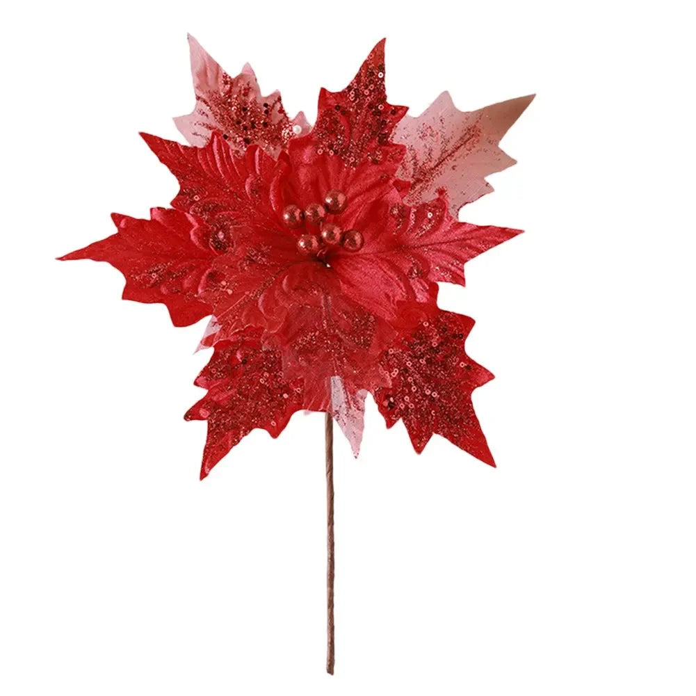 DIY Flower Arrangement Christmas Tree Decorations Festive Ambiance Unique Glitter Style Festive Settings For Christmas Parties Oasis Select red China Mainland