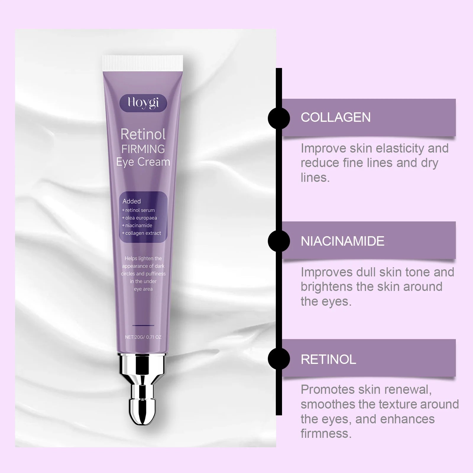 Hoygi Retinol Eye Cream – Dark Circles, Puffiness & Fine Lines Retinol Eye Cream Oasis Select