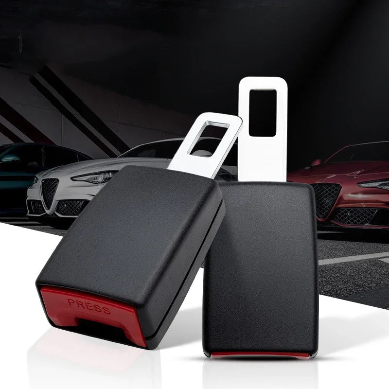 2-Pack Universal Car Seat Belt Extender Clip | Stainless Steel