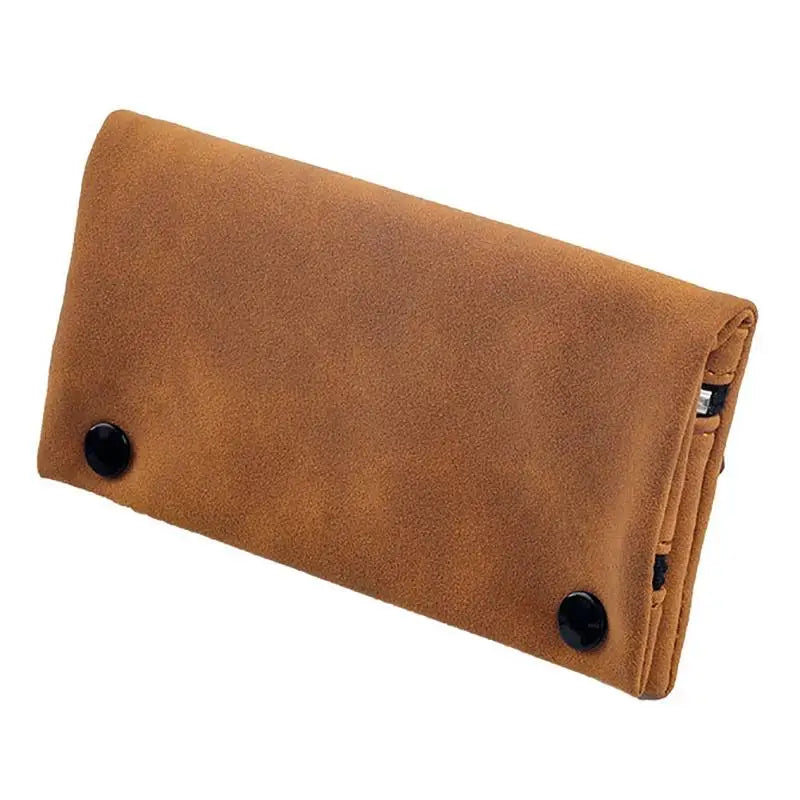 Frosted Leather Hand Cigarette Bag Foldable Storage Bag Handmade Tobacco Lighter Pouch Multifunctional Tobacco Moisturizing Bag Oasis Select Brown