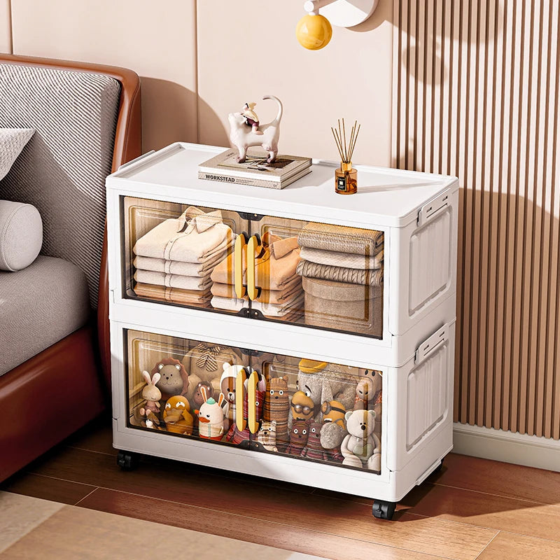Double-door living room storage cabinet, folding floor-standing storage box, no installation required, simple storage cabinet Oasis Select
