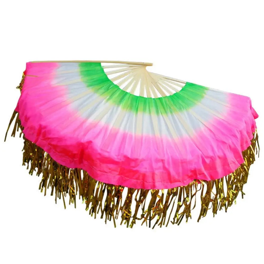 Handmade Silk Yangko Dance Fan – Chinese Half Circle Folk Art