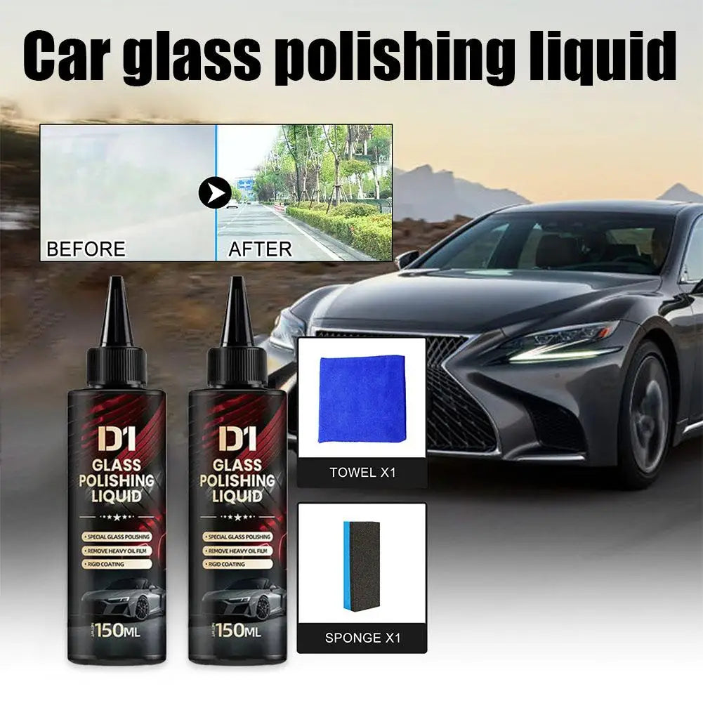 Car Glass Polish Liquid Kit – Streak-Free Water Spot Remover